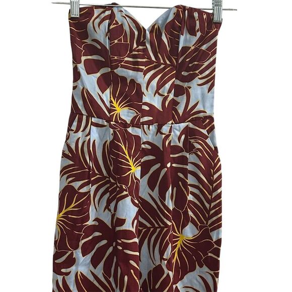 H&M Conscious Tropical Strapless Jumpsuit Size 2 Multicolor Summer Casual - Picture 4 of 16
